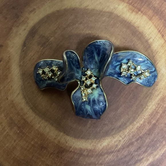 Elegant Ciner Vintage Blue and Gold Toned Brooch - Picture 5 of 6